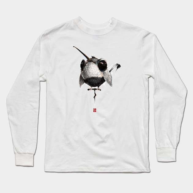 Cute Sketchy bird Long Sleeve T-Shirt by Khasis